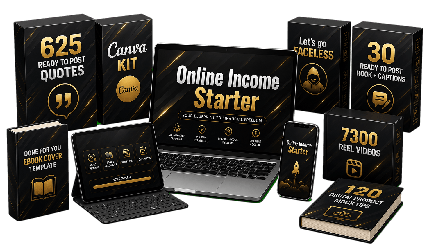 The 8 free bonus products included