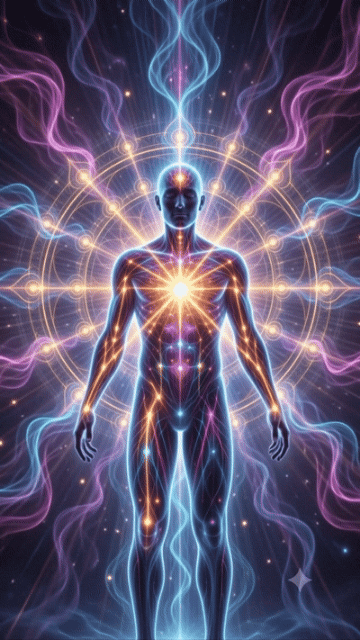 Light body, monoautomic gold activation, man