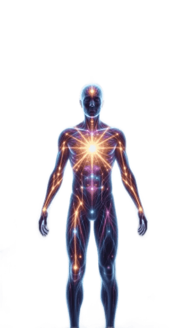 Light body man glowing coherence 
