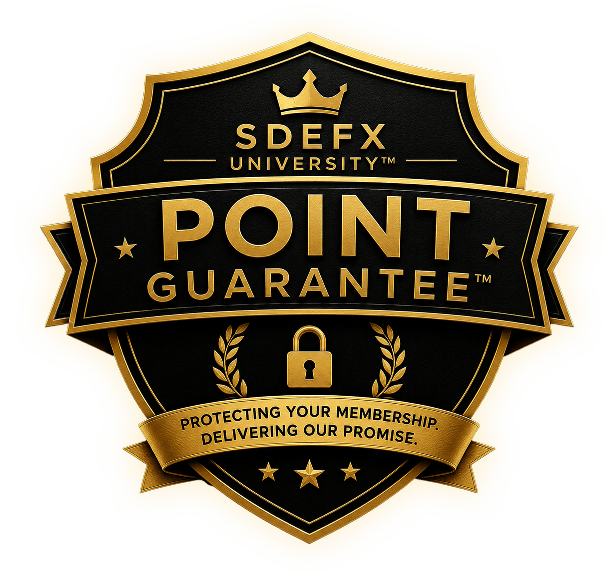 SDEFX University™ Point Guarantee™ badge