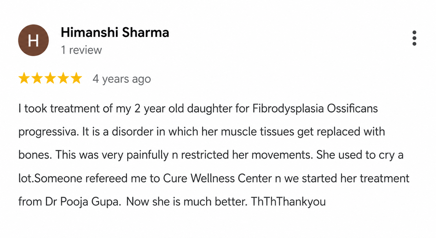 Himanshi Sharma Google Review