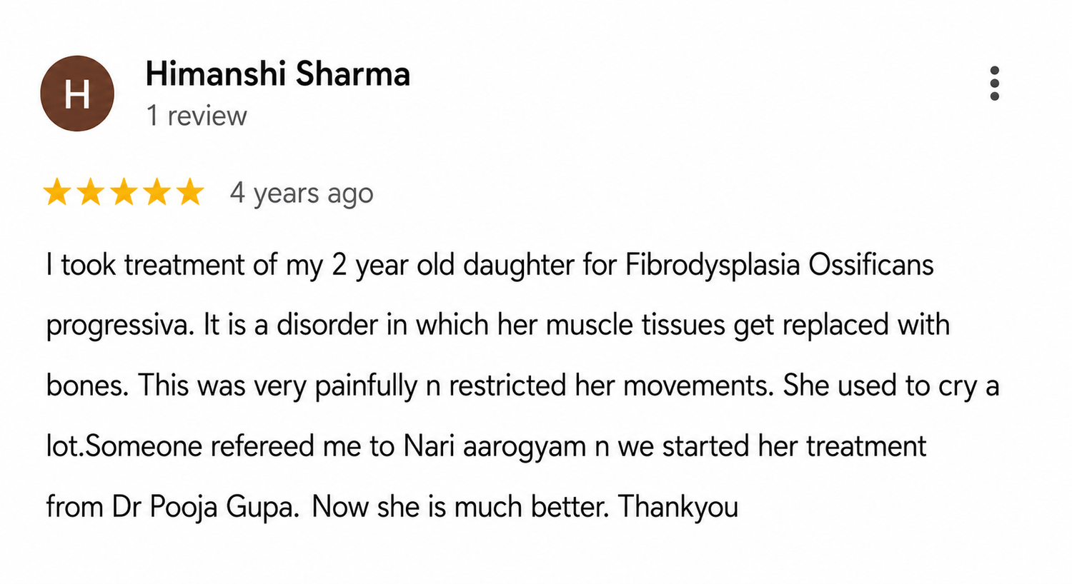 Himanshi Sharma Google Review