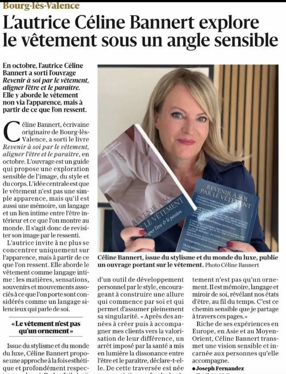Article du Dauphiné Libéré consacré au livre de Céline Bannert
