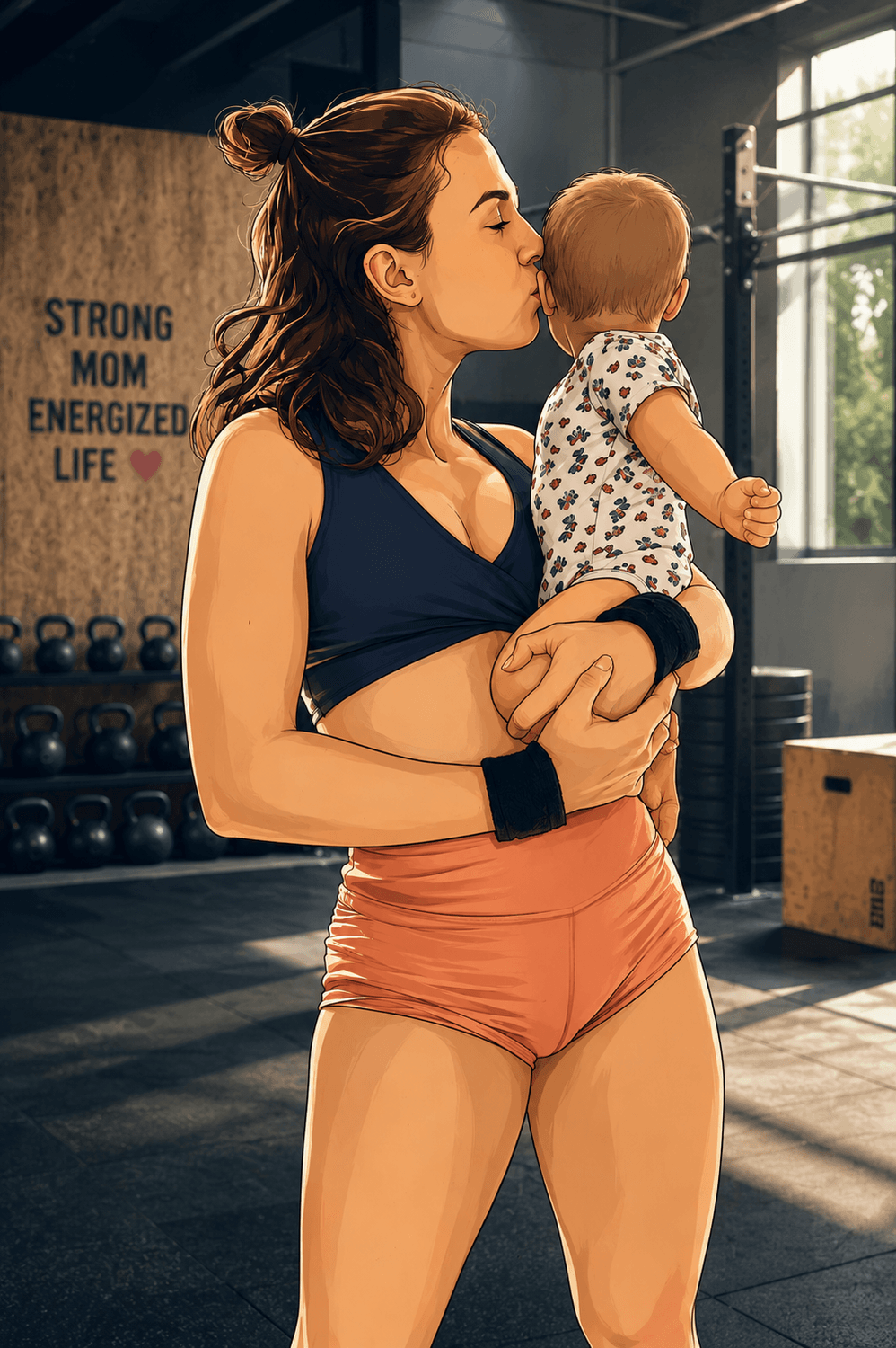 Justine Boullier avec sa fille