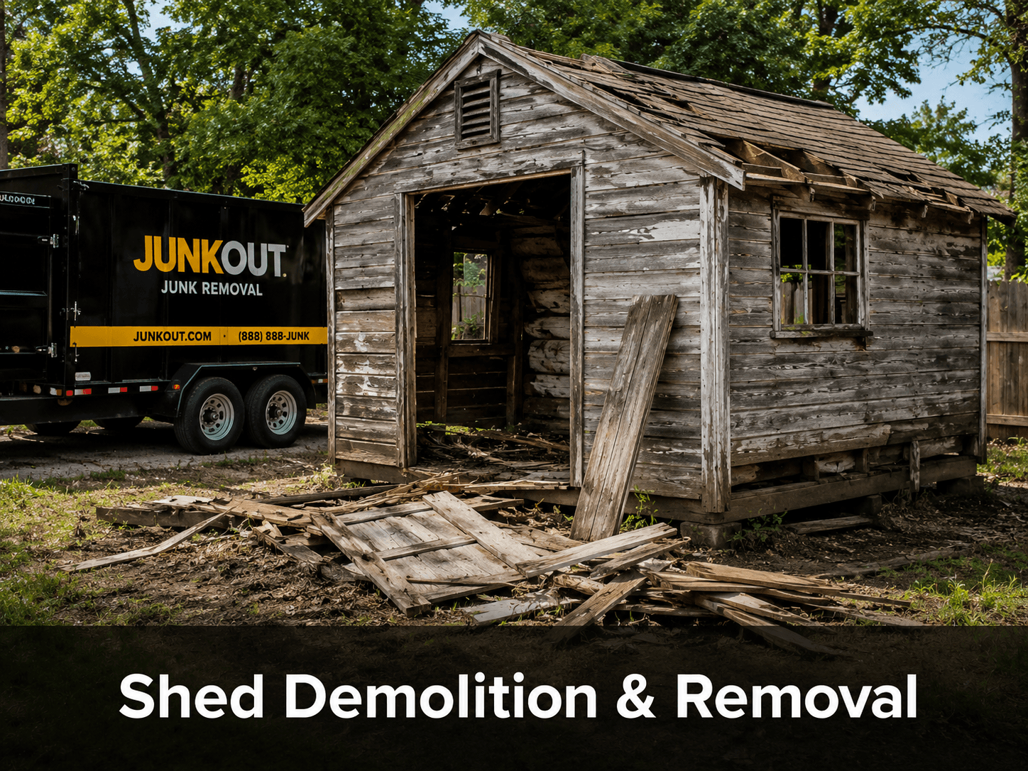Shed demolition and removal by JunkOut