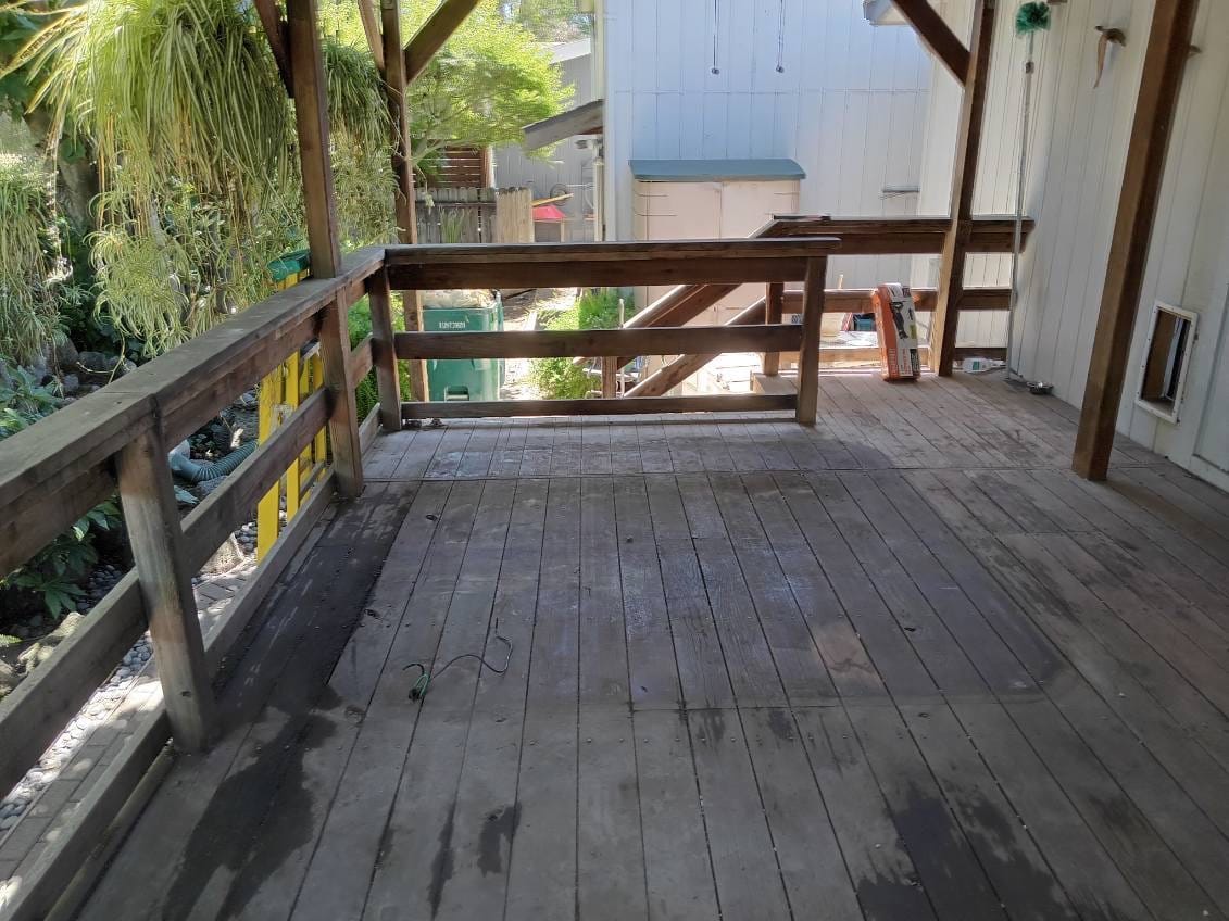 After hot tub removal showing cleared space
