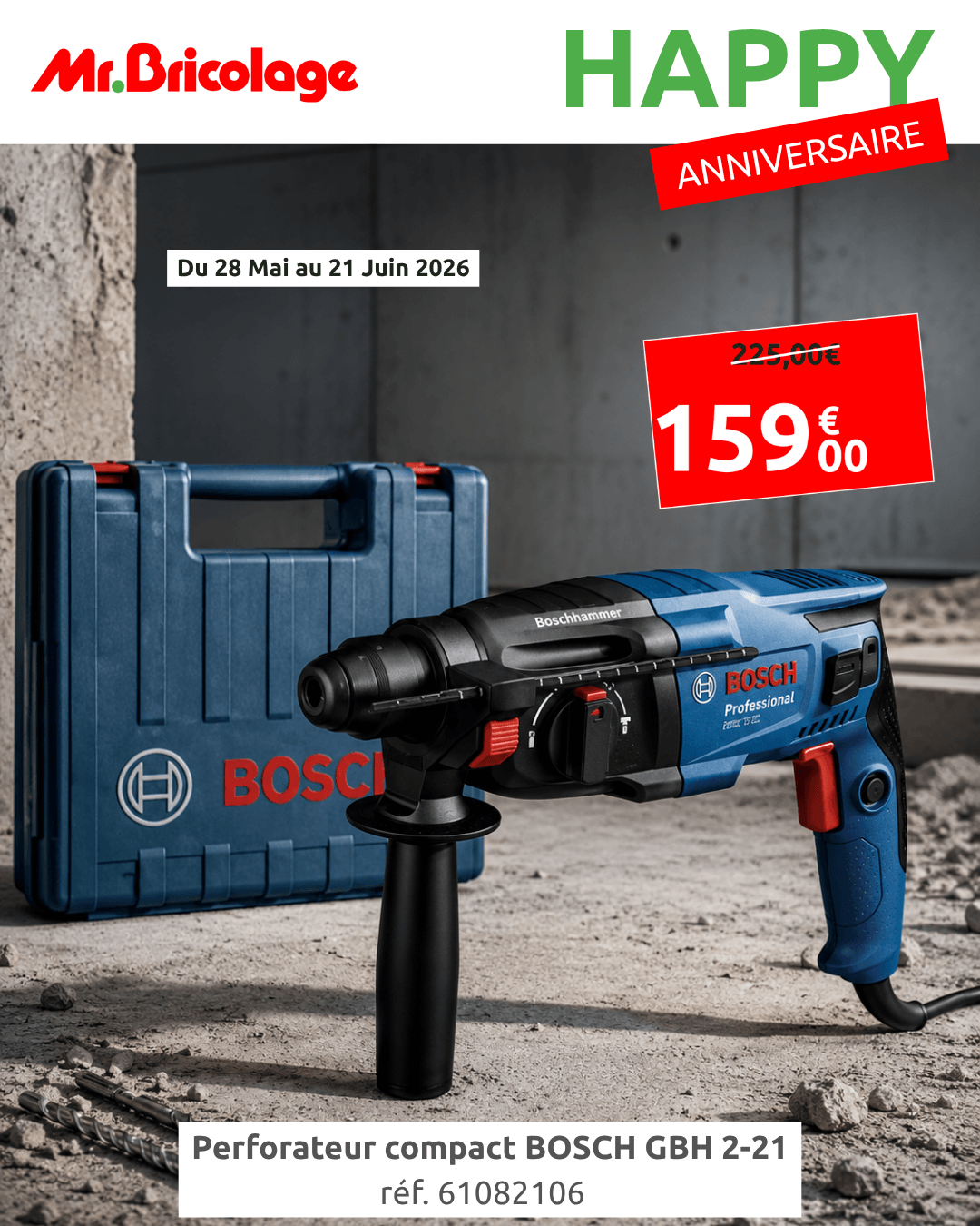 Perforateur Bosch GBH 2-21 — 159€