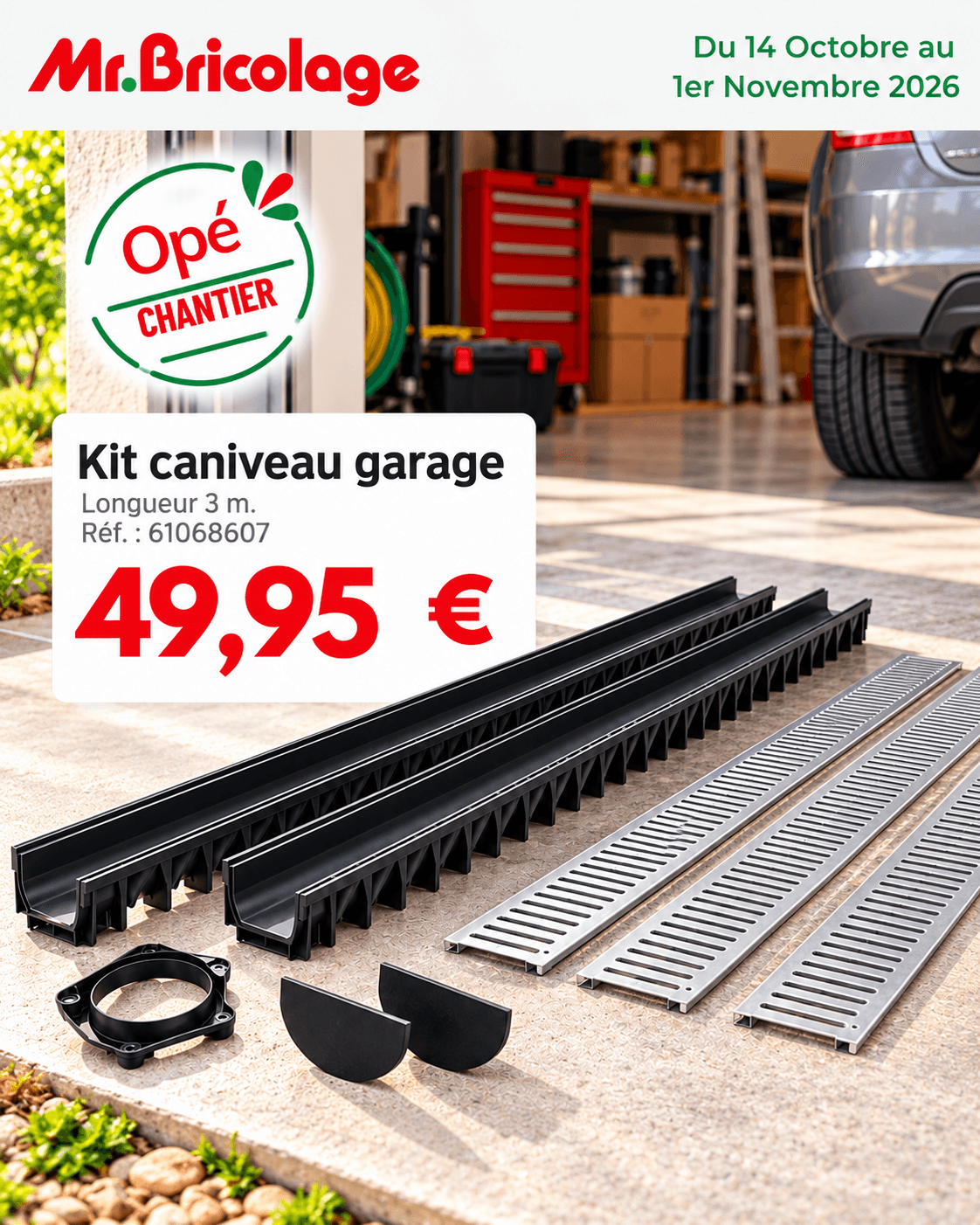 Kit caniveau garage 3 m — 49,95€