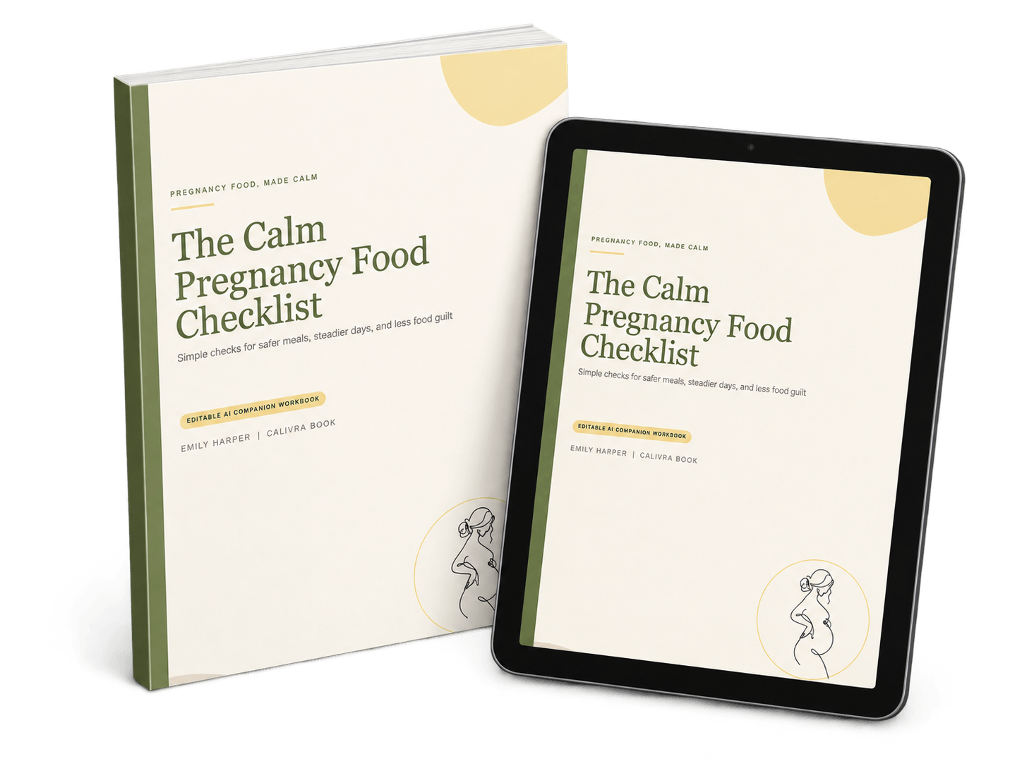 The Calm Pregnancy Food Checklist mockup