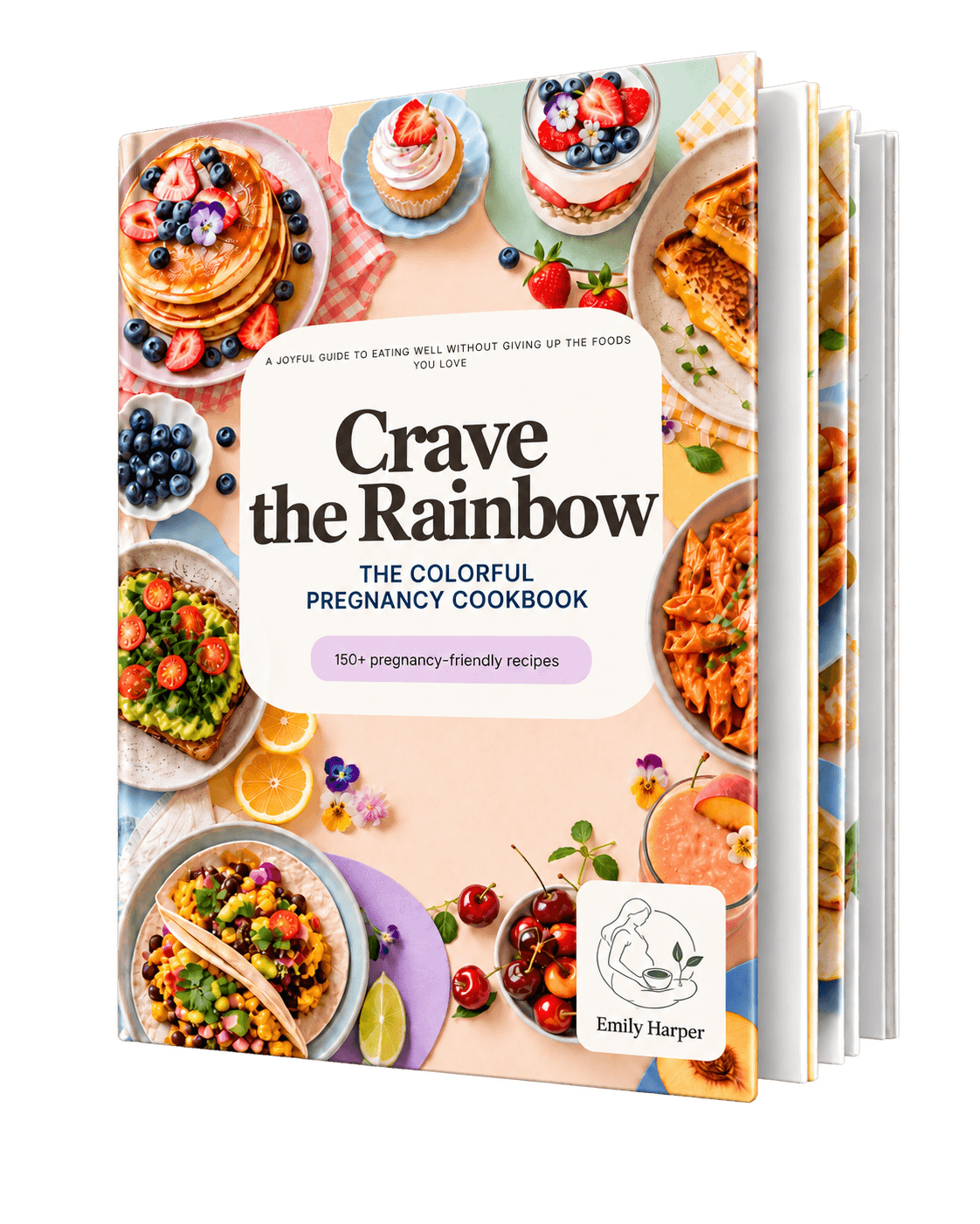 Crave the Rainbow pregnancy cookbook mockup