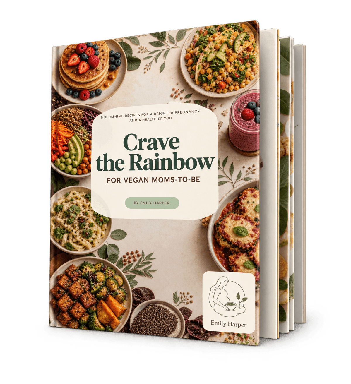 Crave the Rainbow for Vegan Moms-to-Be cookbook mockup