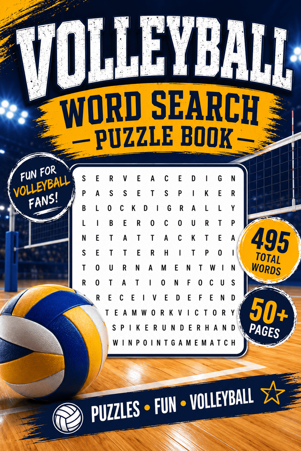 Volleyball Word Search Puzzle Book cover