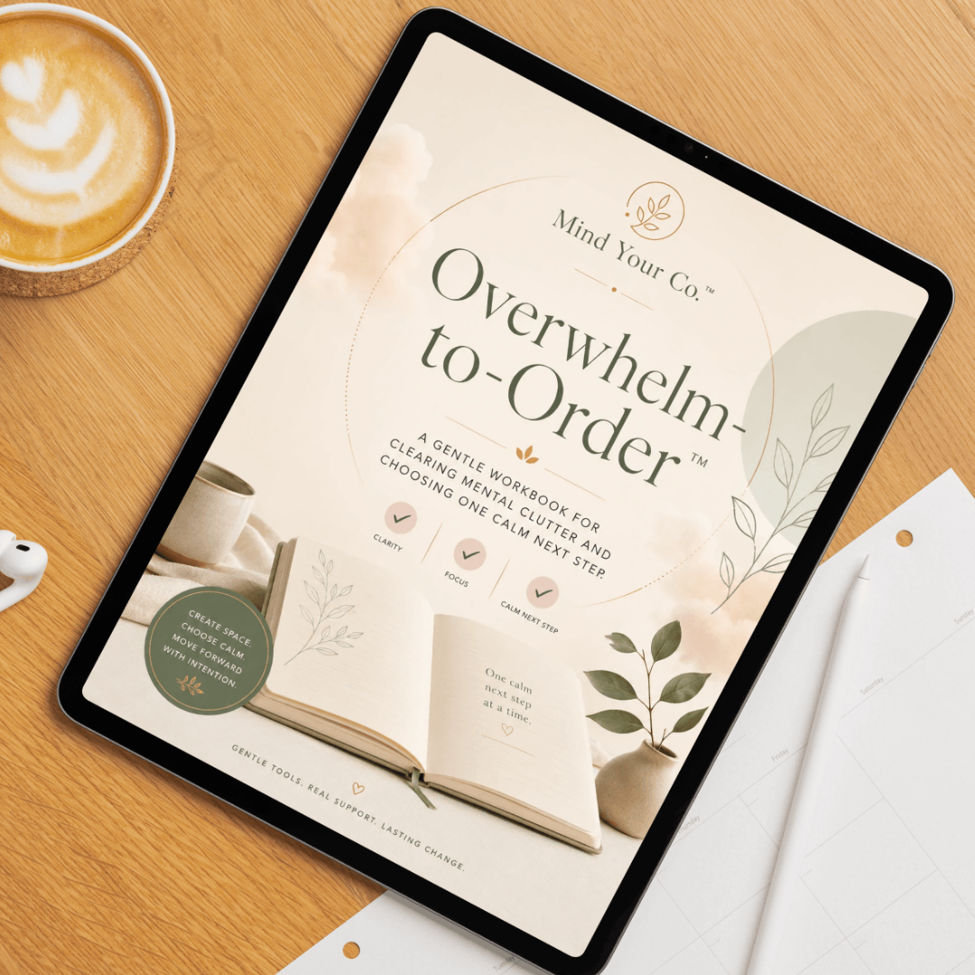 overwhelm-to-order workbook mockup