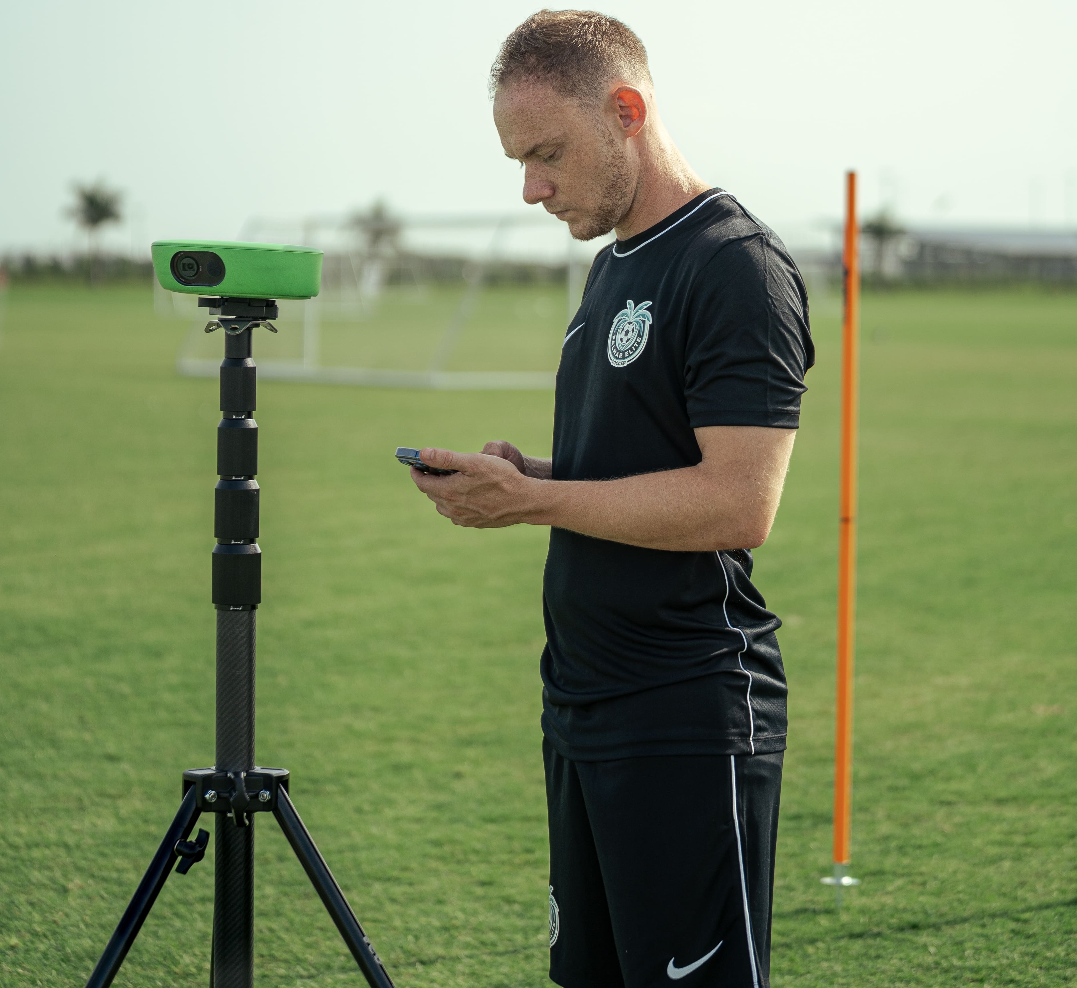 Federico with a Veo camera on a tripod