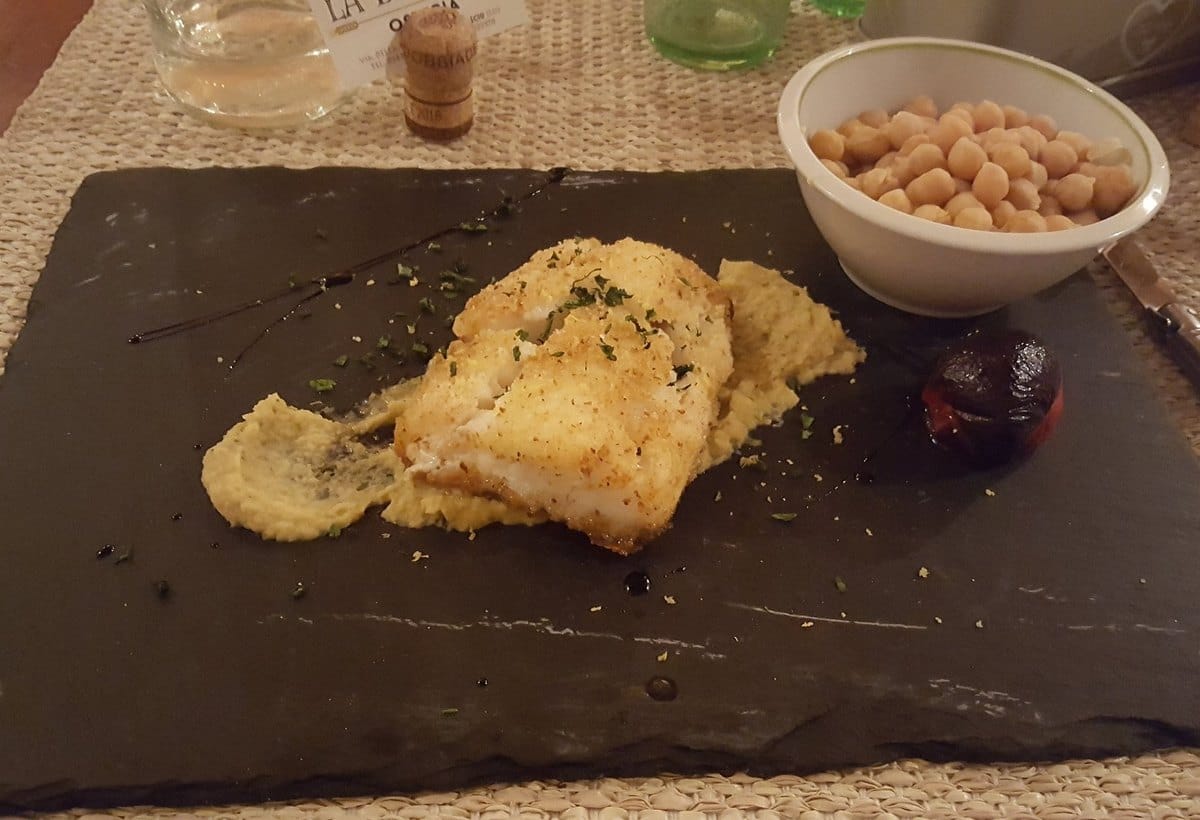 Baccalà in crema di ceci — Osteria La Dispensa
