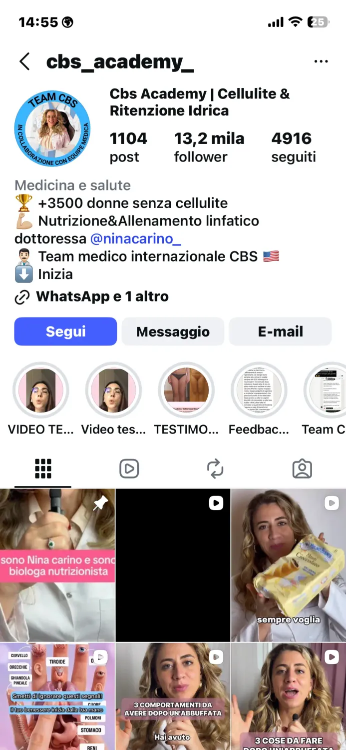 Profilo Instagram CBS Academy