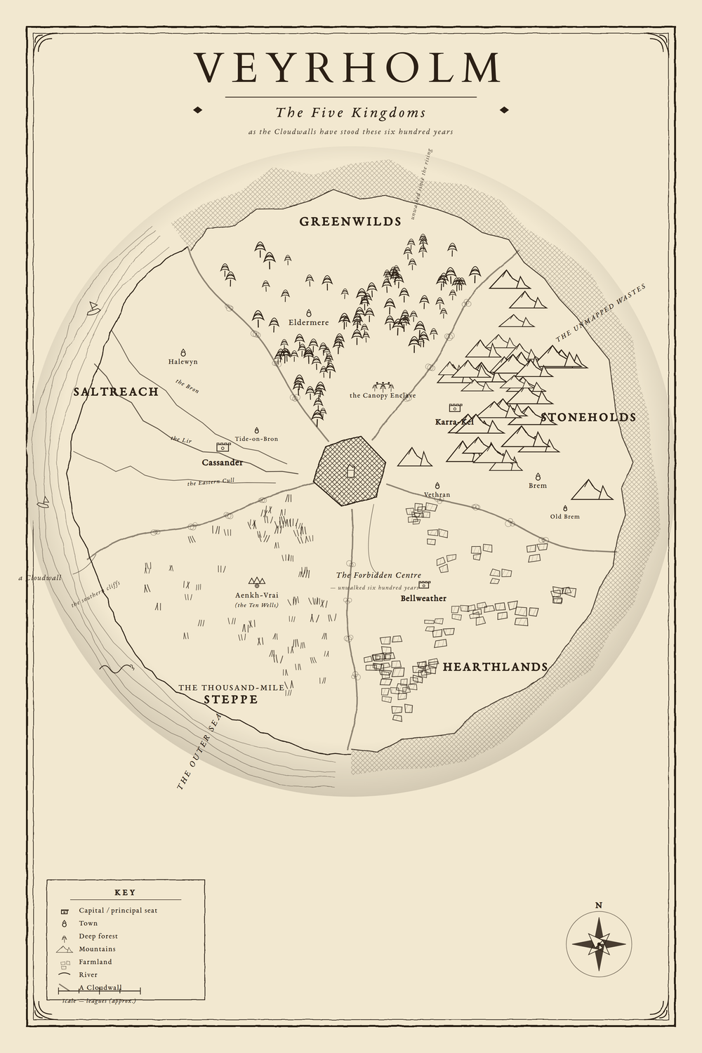 Map of the Five Kingdoms of Veyrholm