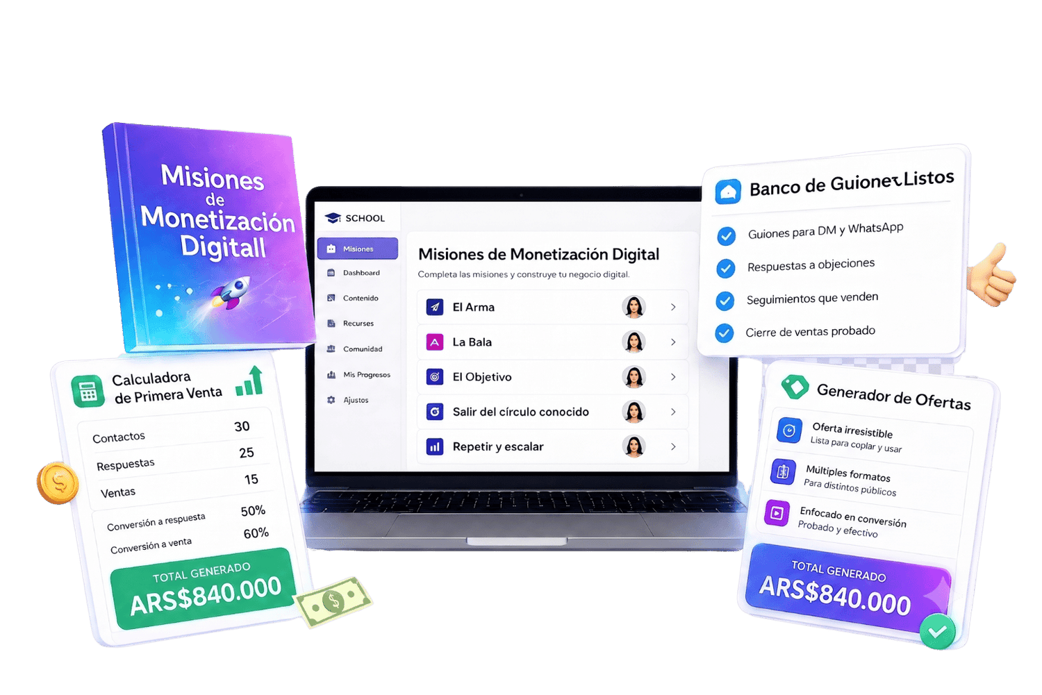 Misiones de Monetización Digital y recursos incluidos