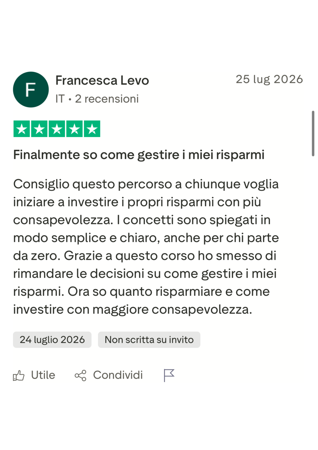 Recensione Trustpilot