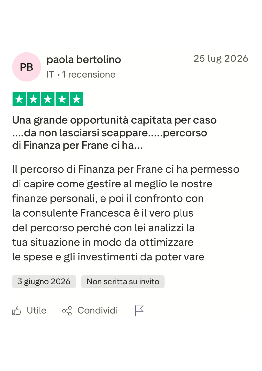 Recensione Trustpilot