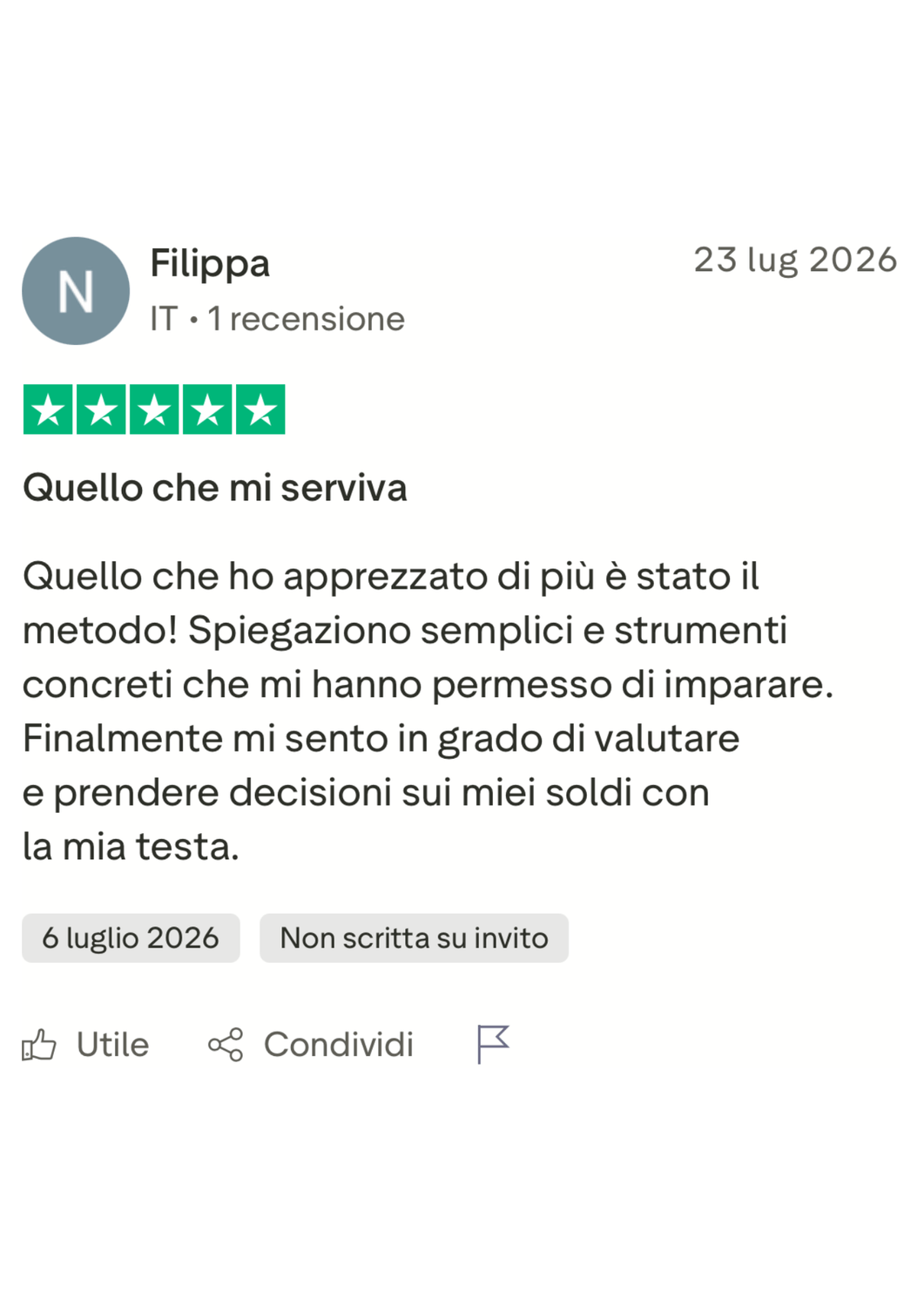 Recensione Trustpilot