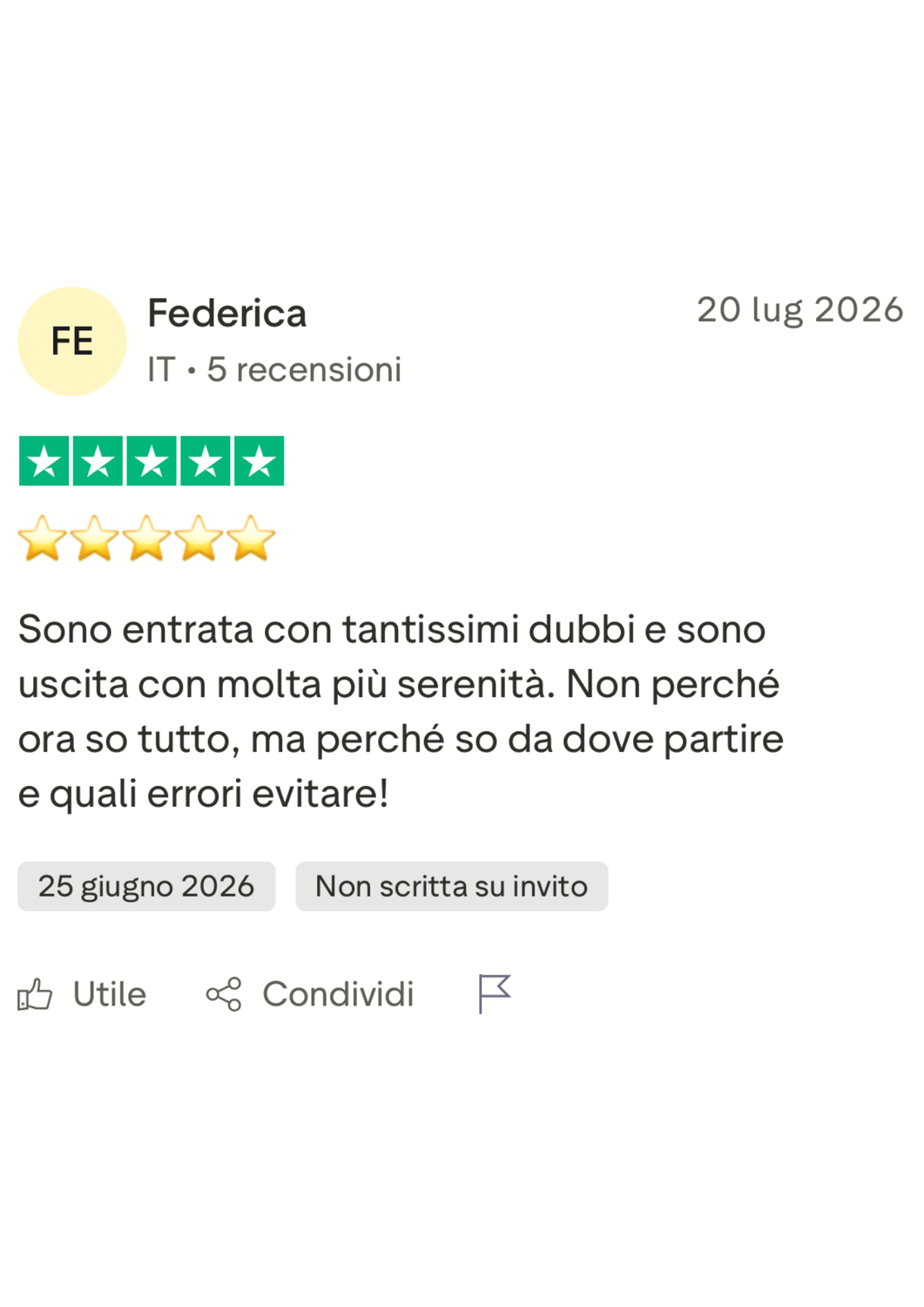 Recensione Trustpilot
