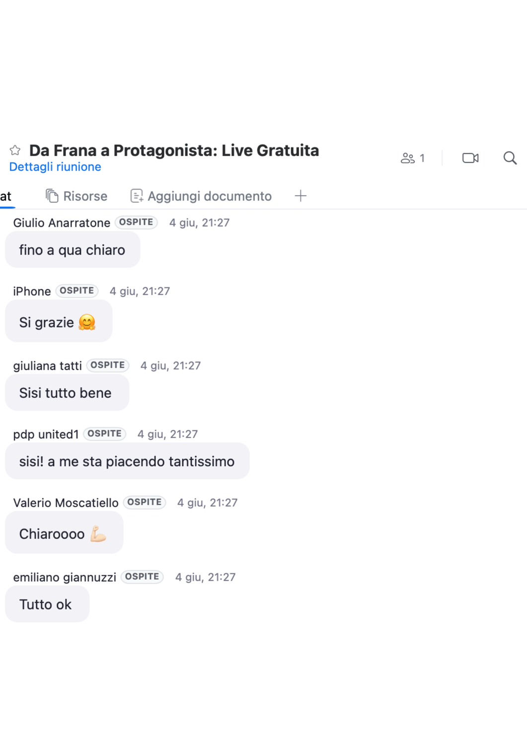 Chat live 4 giugno