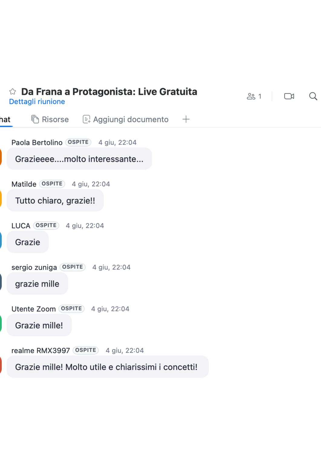 Chat live 4 giugno