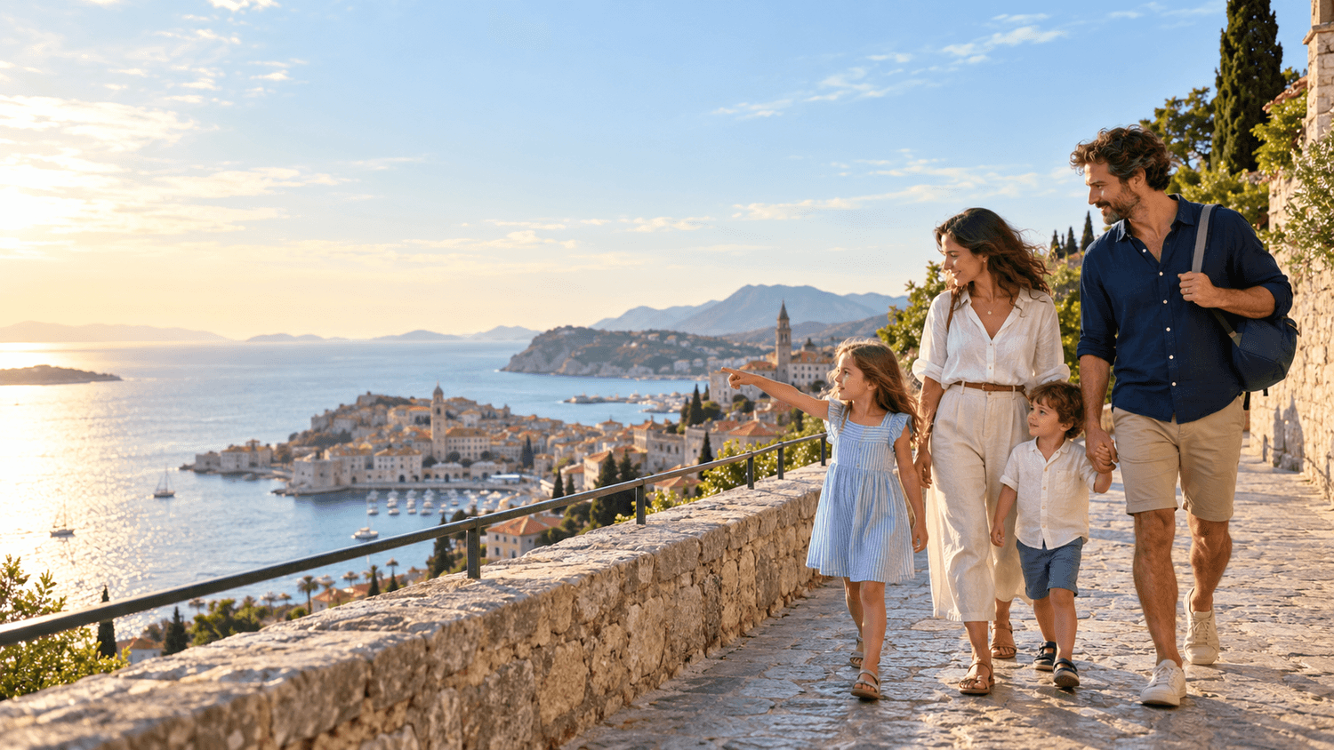 A relaxed family enjoying a connected travel moment together
