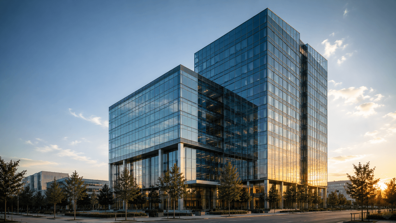 Modern corporate office building, representing the corporations FEDS Group serves