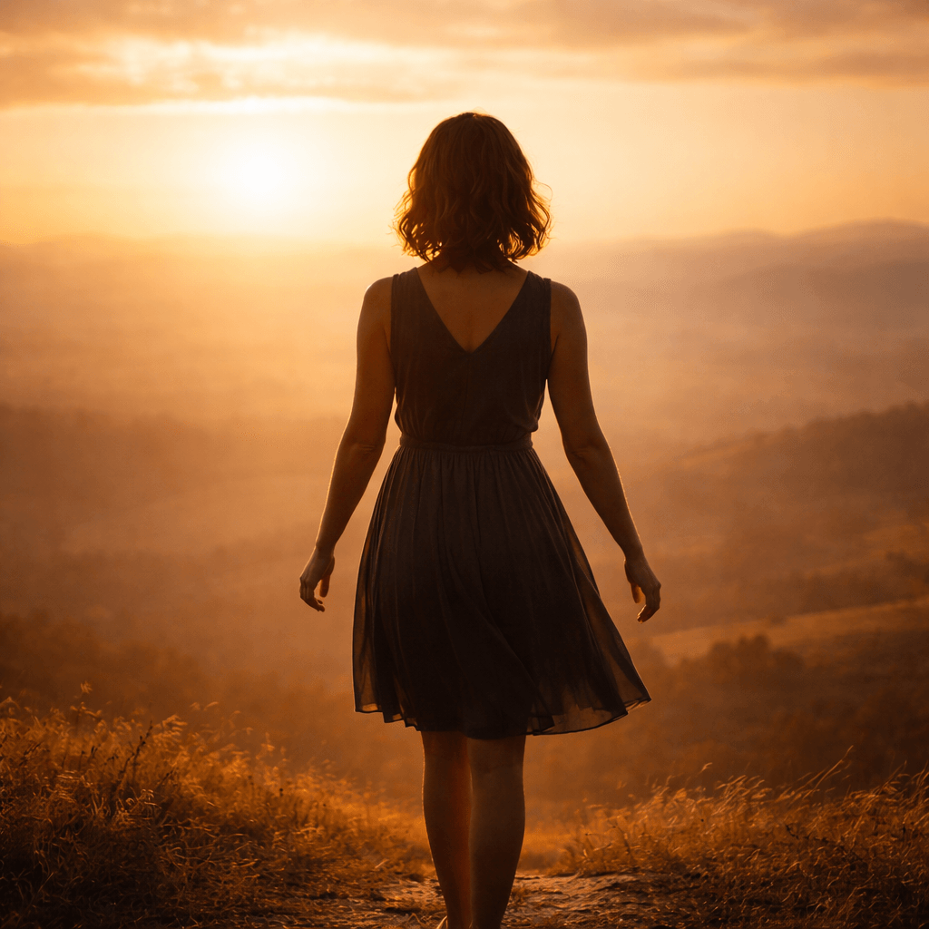 Ser alado a voar na luz, simbolizando ascensão espiritual, liberdade interior e confiança no próprio caminho