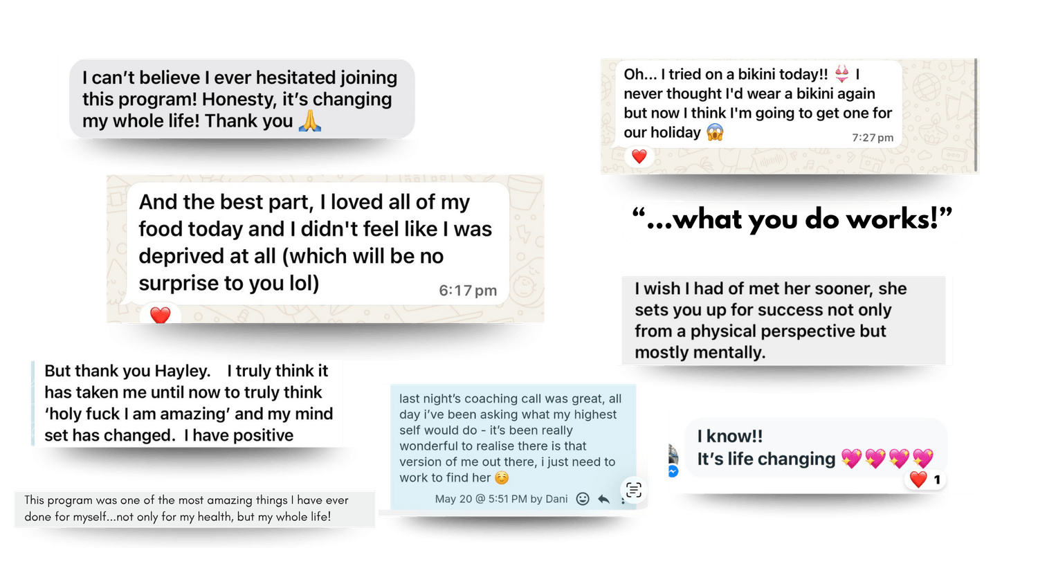 Naturally Well client transformation messages