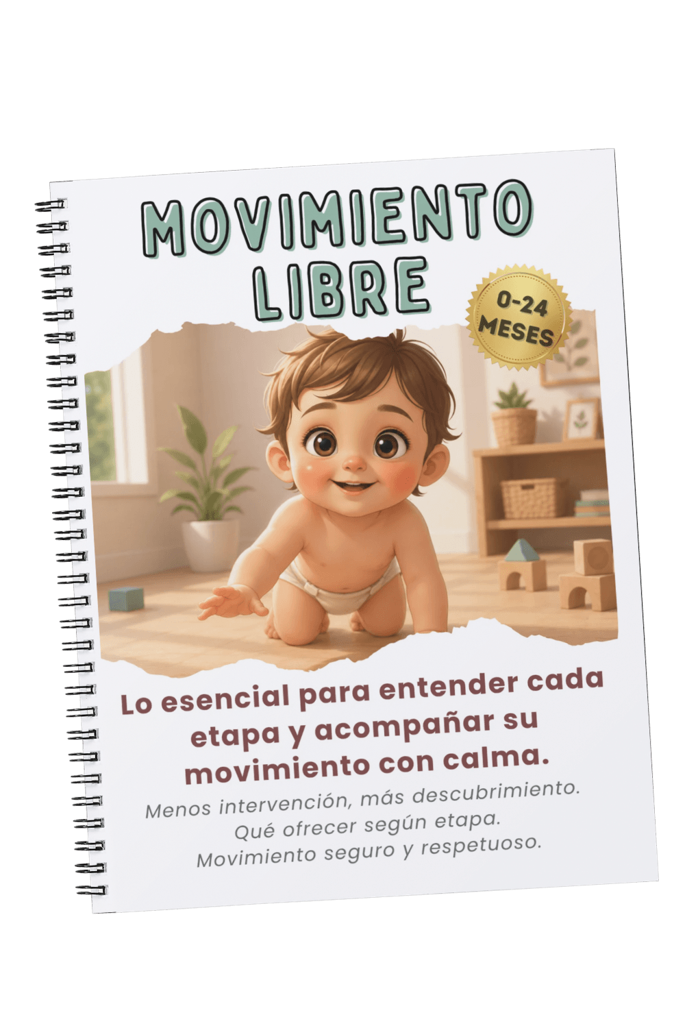 Descargá la guía de movimiento libre para la estimulación temprana respetuosa de tu bebé de 0 a 24 meses.
