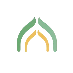 two overlapping leaf-like arcs forming an upward path