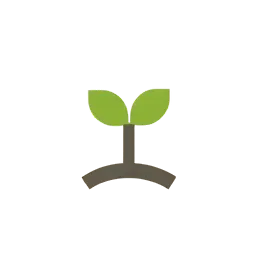 a small sprout of two leaves rising from a short stem