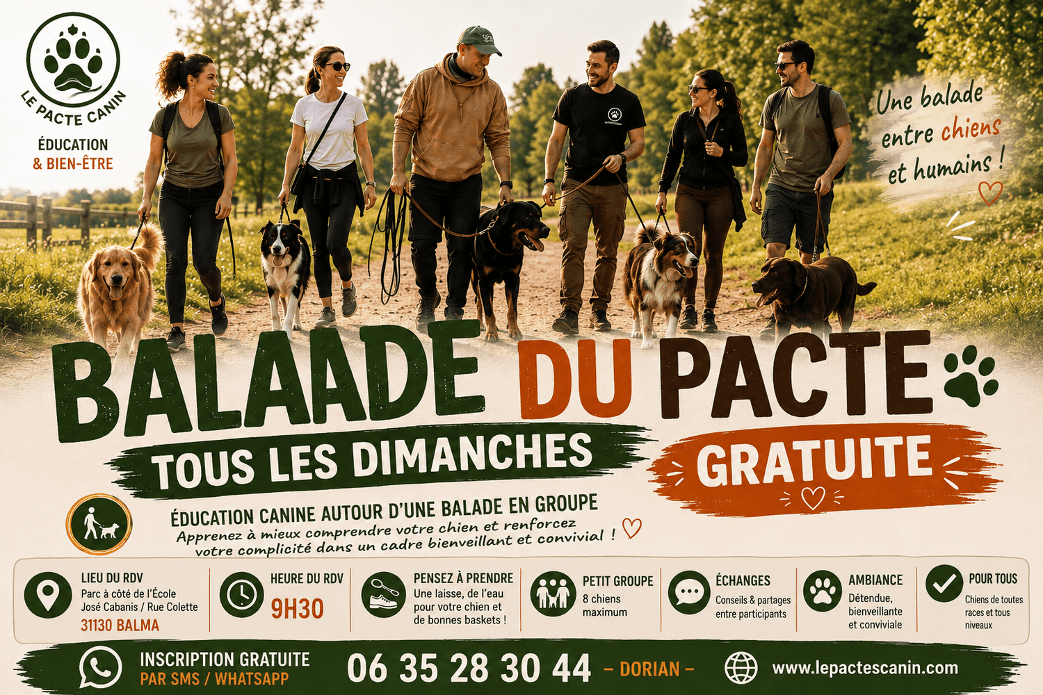 Balade conviviale du Pacte Canin à Balma