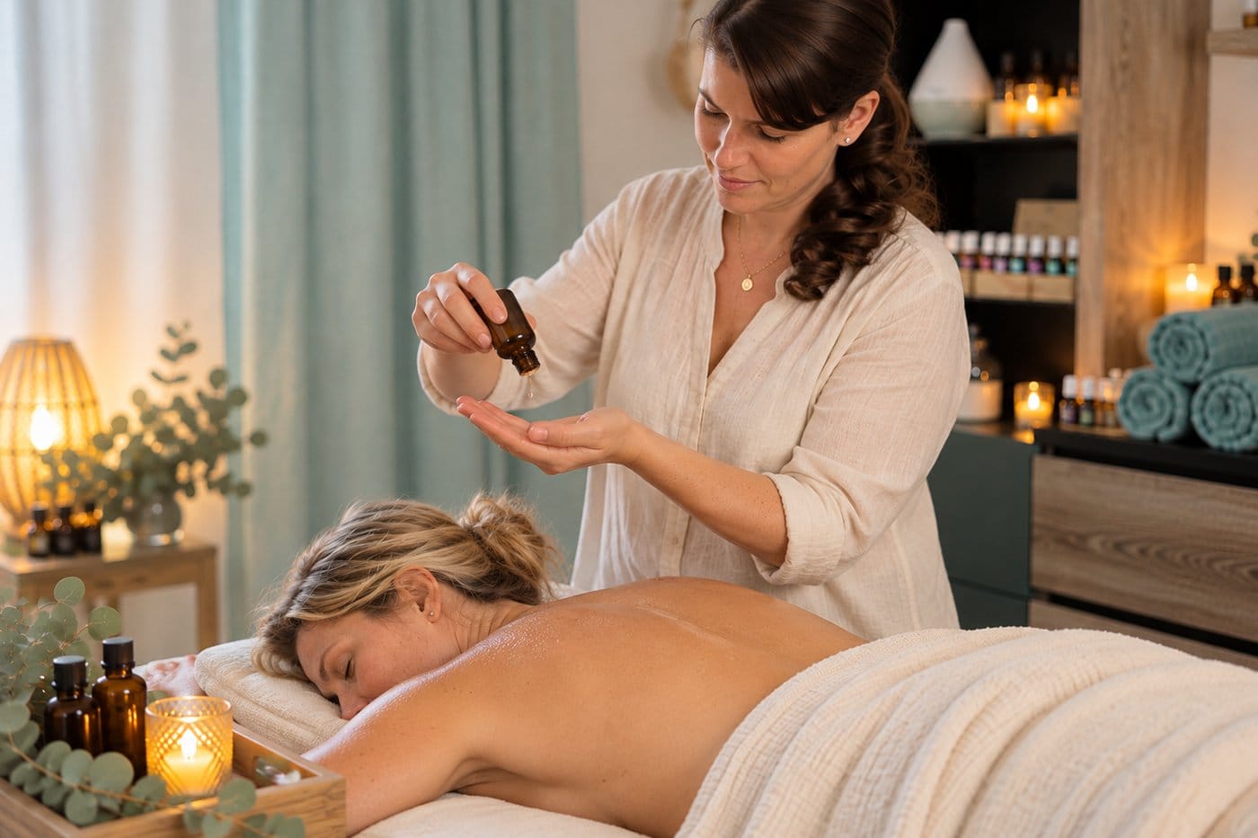 Aromabalance-Anwendung mit kinesiologisch ausgetesteten Ölen in Gerasdorf bei Wien