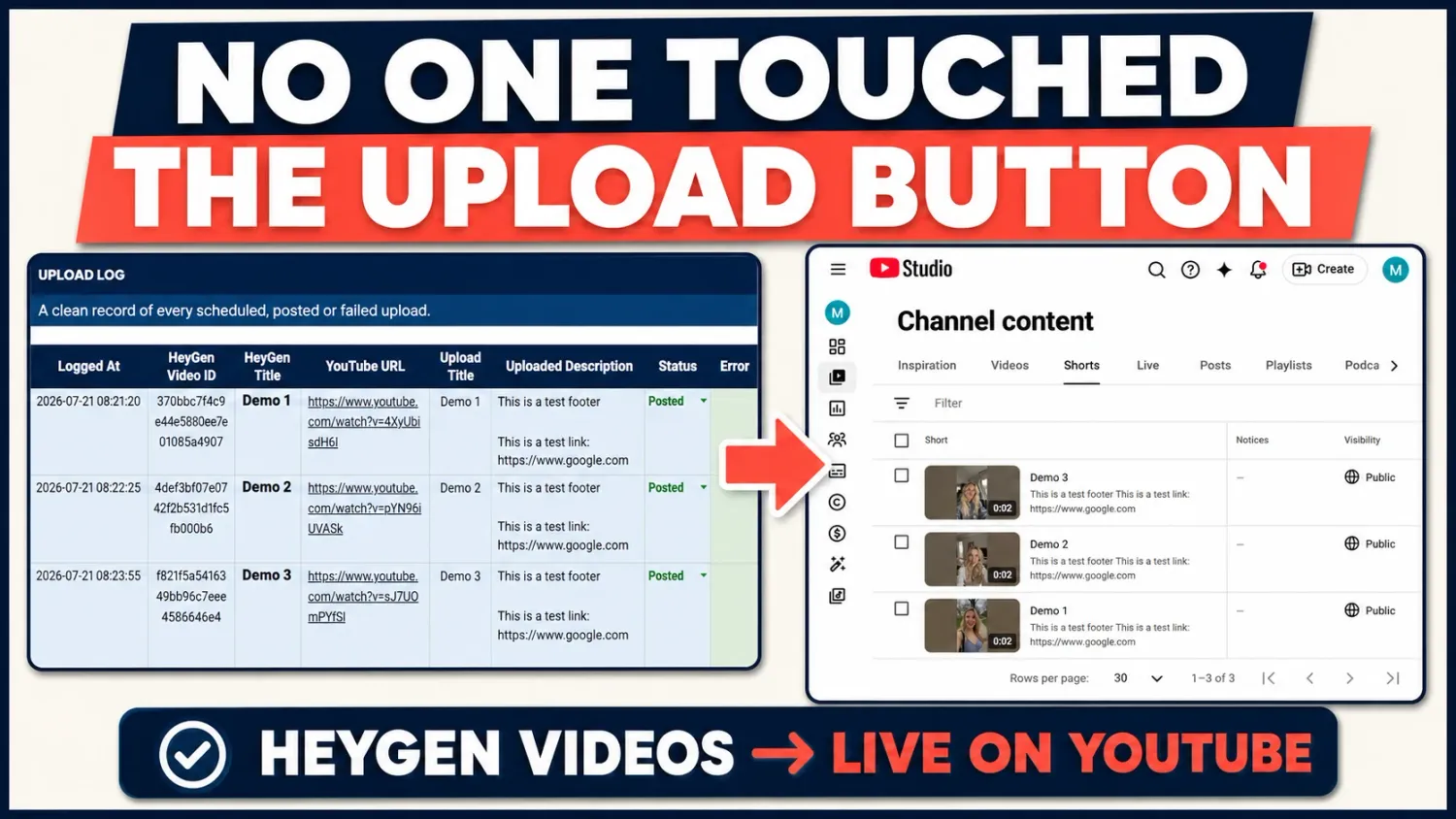 Video AutoPoster publishing HeyGen videos automatically to YouTube