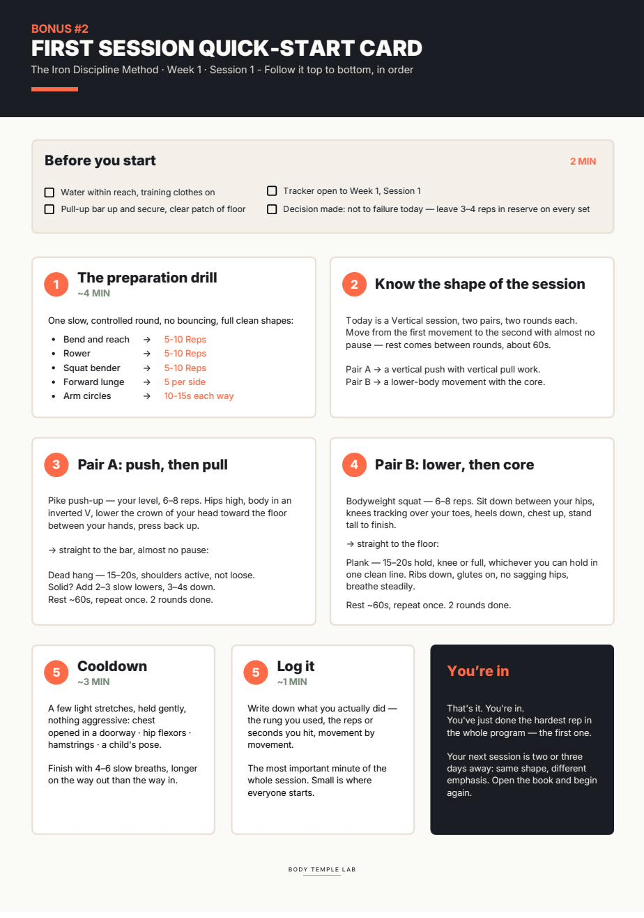 First-Session Quick-Start Card preview