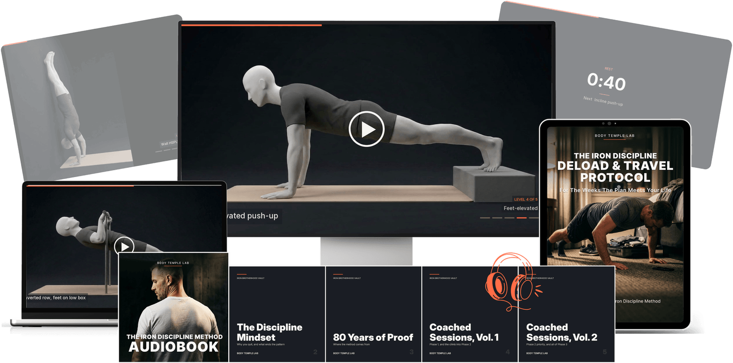 The Iron Brotherhood Vault. Follow-along sessions, audiobooks and the Deload and Travel Protocol