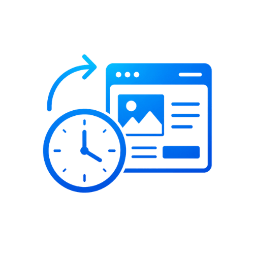 Clock icon representing time saved with reusable Canva templates