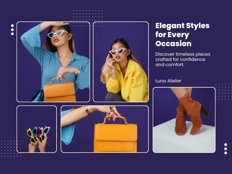 Custom Canva Instagram carousel template for a fashion boutique featuring a luxury new collection promotion.