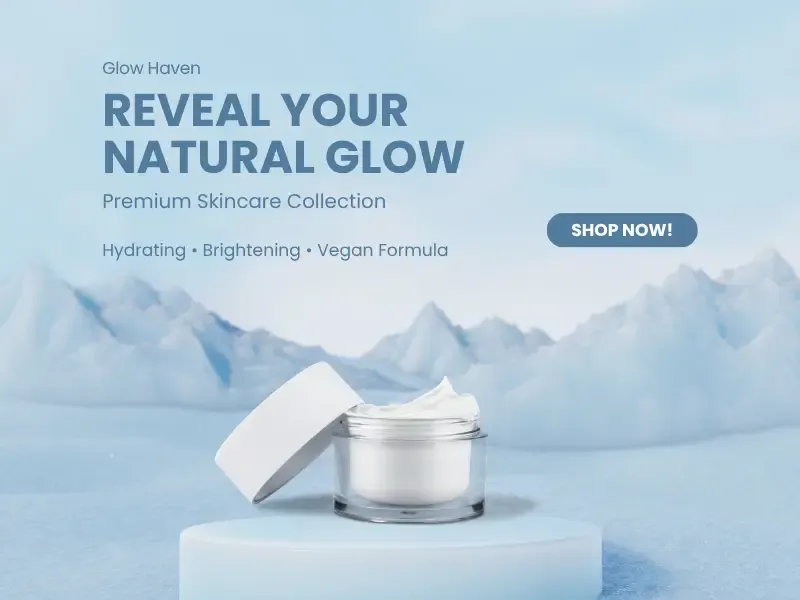 Editable Canva social media template for a beauty and skincare product promotion with a modern branding layout.