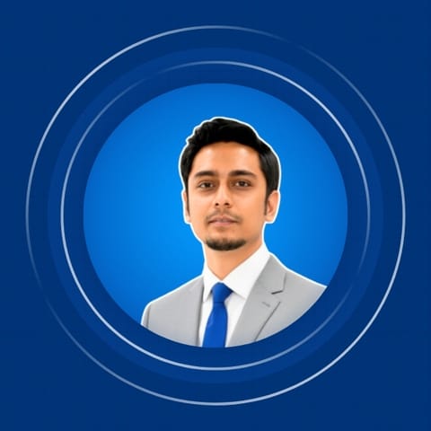 Galib Ahmed, the designer behind Social Template Studio, smiling in a professional headshot