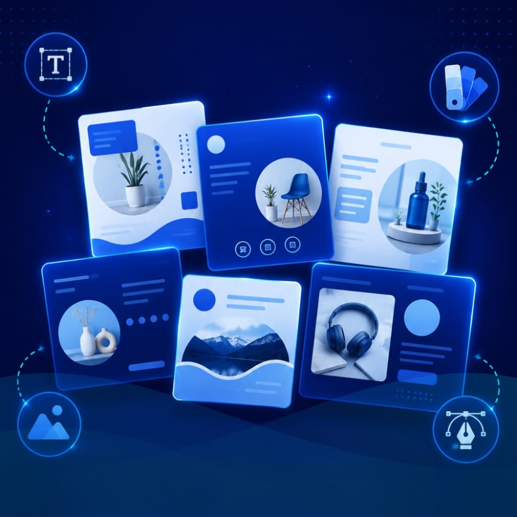 Custom Canva templates for Instagram and Facebook, editable and available through Fiverr