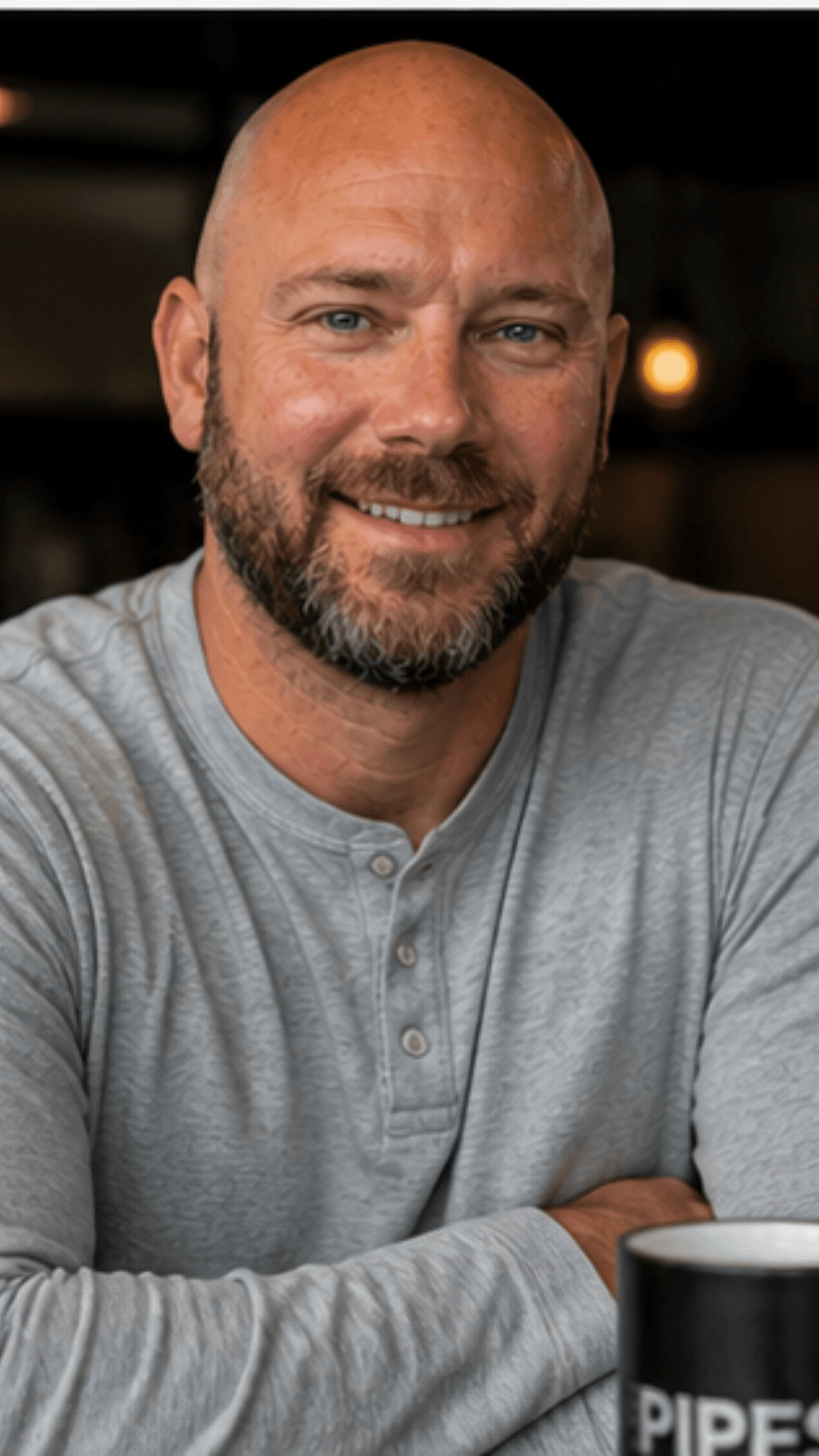 friendly blue collar man casual portrait