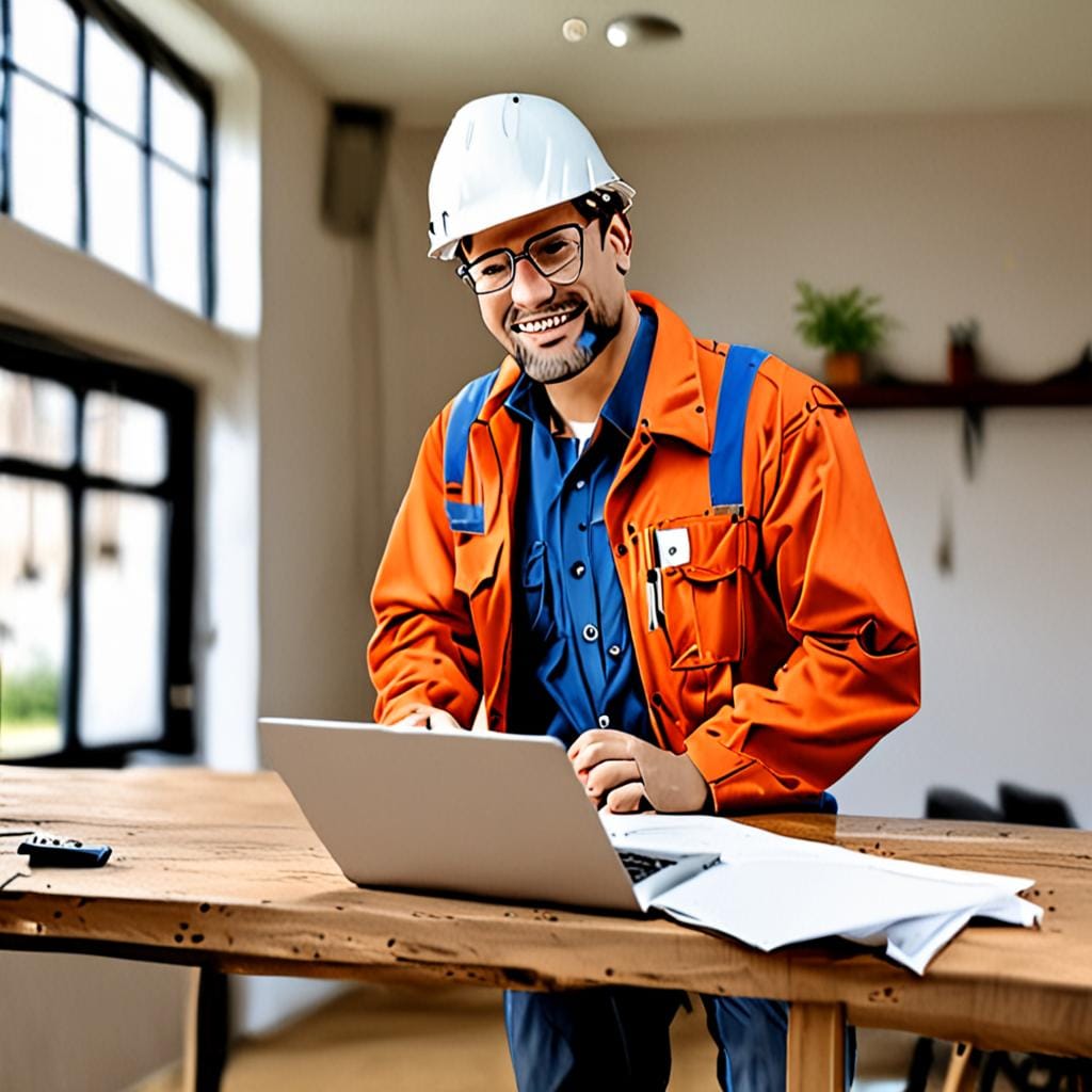 local contractor business owner laptop