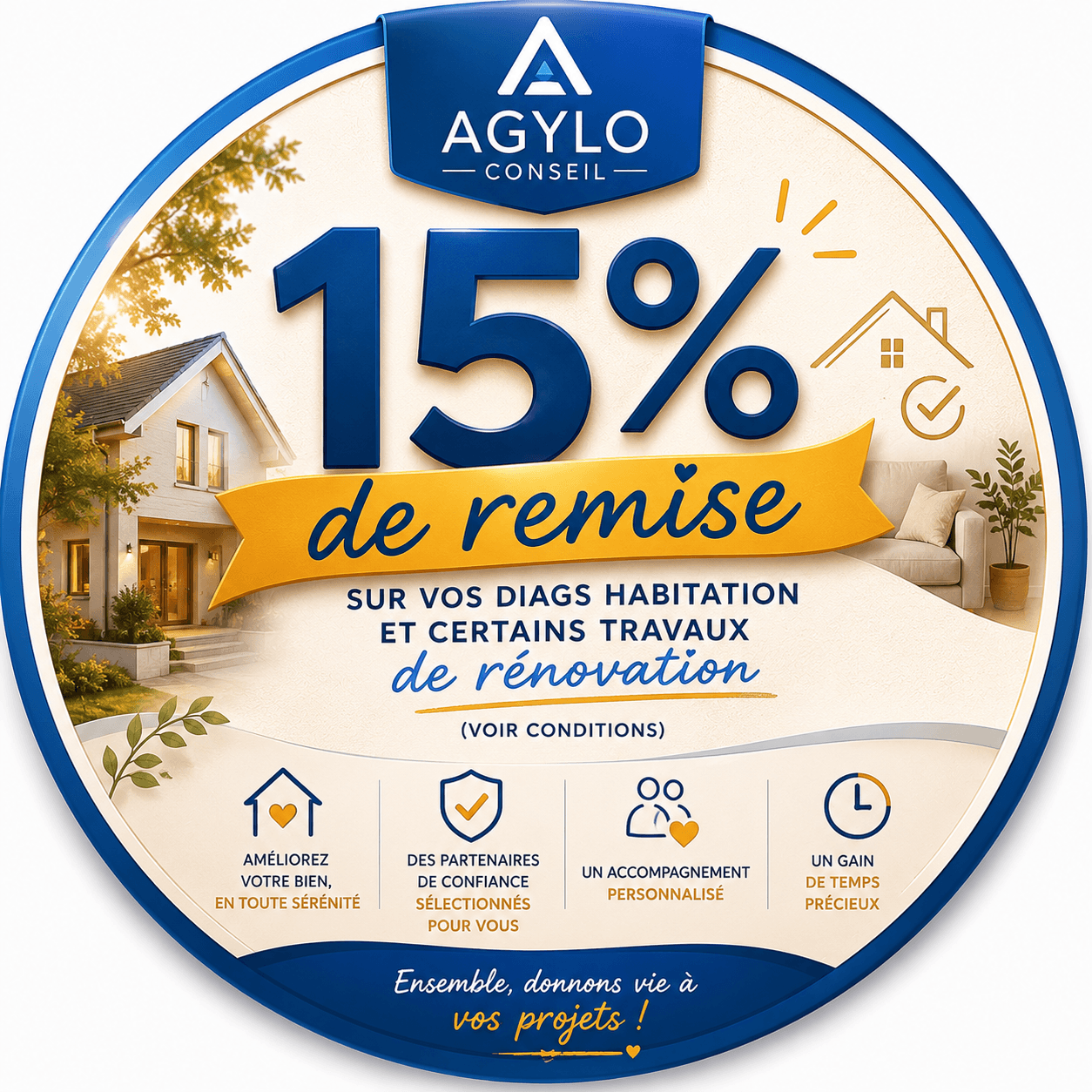 15 % de remise sur les diagnostics immobiliers et petits travaux de rénovation