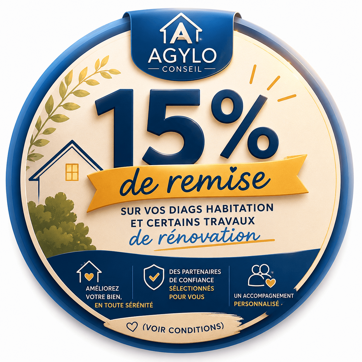 15 % de remise sur les diagnostics immobiliers et petits travaux de rénovation