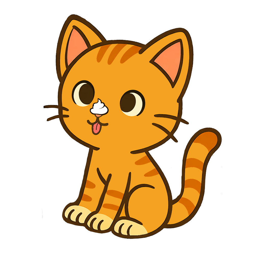 Pumpkin the cat licking his nose